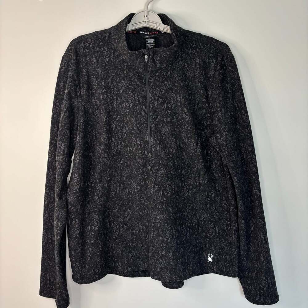 Spyder Active quarter zip high neck sweatshirt womens XXL black fleece stretch